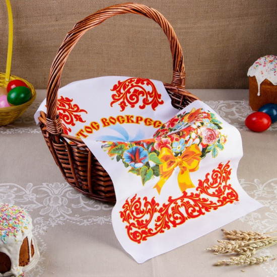 Рушник пасхальный «Кулич. Цветы»
