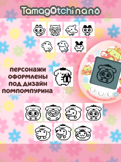 Интерактивная игрушка Тамагочи Pompompurin «Нано Помпомпурин Пинк»