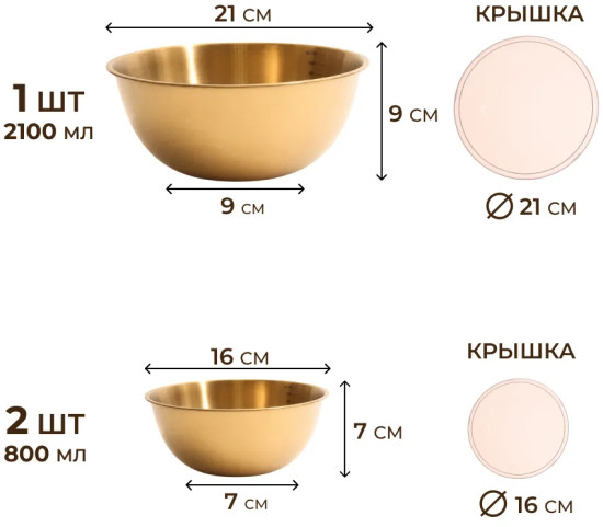 Набор посуды из нержавеющей стали с крышками