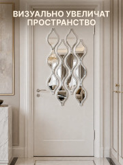 Набор наклеек зеркальных интерьерных «Капли с рамкой» - Фото 8