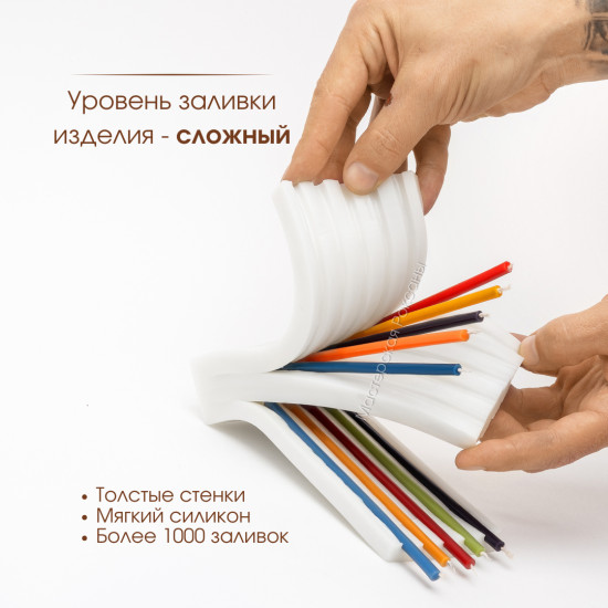 Силиконовая форма Тонкие свечи 10шт