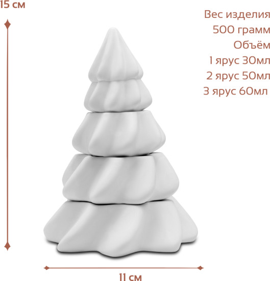 Гипсовое изделие кашпо Елка