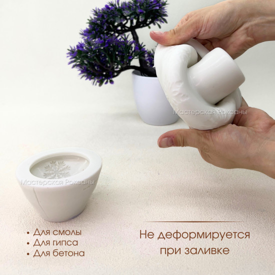Силиконовая форма Новог. шар со снежинками мал.