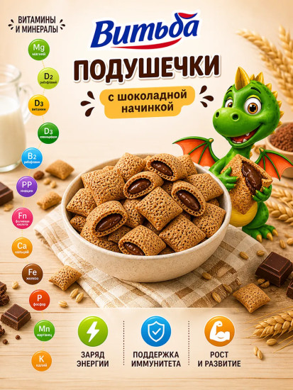 Подушечки с шоколадной начинкой