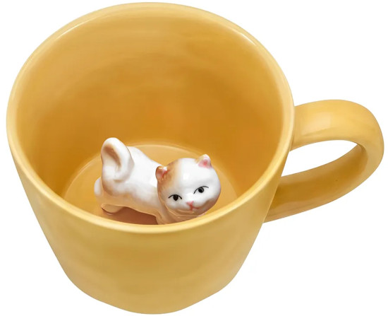 Кружка с фигуркой внутри «Кот»