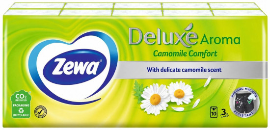 Носовые платки бумажные с ароматом ромашки Deluxe