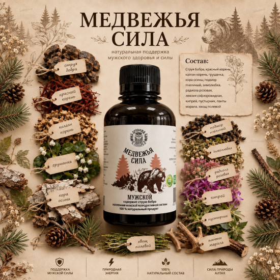 Бальзам «Медвежья сила» для мужчин
