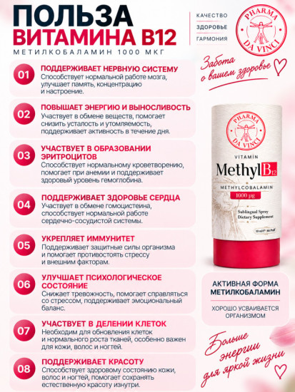 Pharma Da Vinci Methyl Витамин В12 спрей