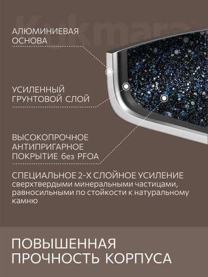 Сковорода литая со съёмной ручкой «Гранит черный»