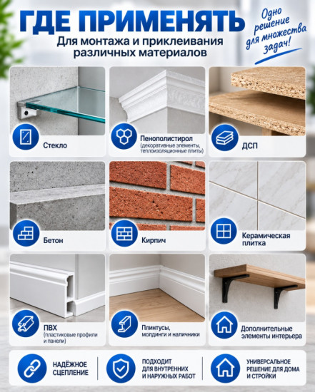 Клей полимерный прозрачный «Жидкие гвозди»