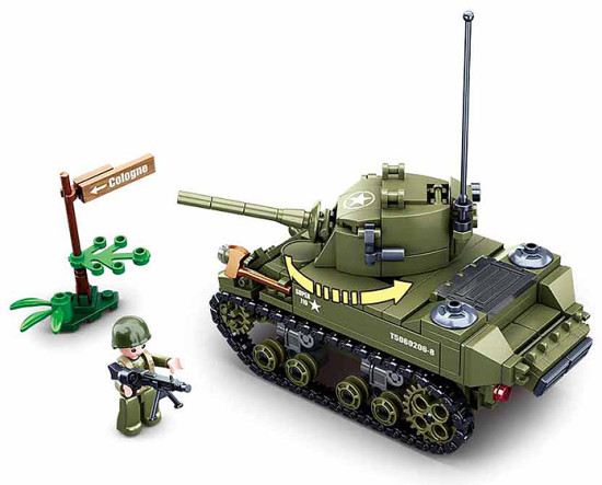 Конструктор «Армейский лёгкий танк с фигурками военных»