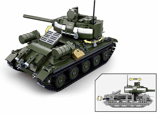 Конструктор «Танк среднего класса с фигурками военных»