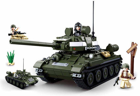 Конструктор «Танк среднего класса с фигурками военных»