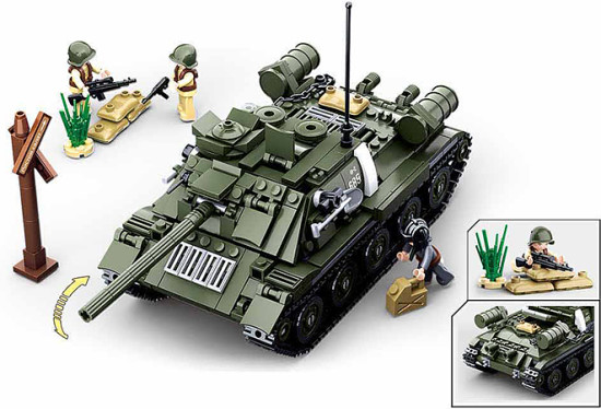 Конструктор «Танк среднего класса с фигурками военных»