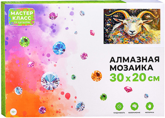 Мозаика алмазная «Козлик в цветах»