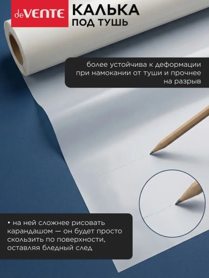 Калька под тушь в рулоне 640 мм × 40 м