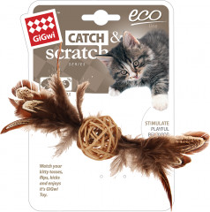 Мячик с колокольчиком и перьями - Фото 1