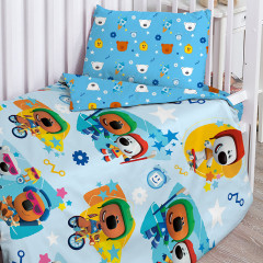 Комплект постельного белья «Спортсмены» (для детской кроватки, поплин, наволочка 40×60) - Фото 1