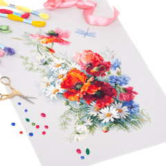 Набор для вышивания «Маки и ромашки» - Фото 2