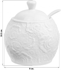 Сахарница с ложкой «Белые розы» - Фото 1