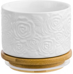 Банка для хранения с деревянной крышкой-подставкой «Розы» - Фото 1