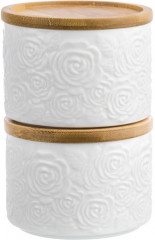 Банка для хранения с деревянной крышкой-подставкой «Розы» - Фото 2