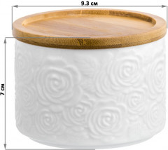 Банка для хранения с деревянной крышкой-подставкой «Розы» - Фото 3