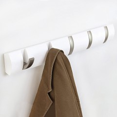 Вешалка настенная горизонтальная «Flip» (5 крючков), белая - Фото 2