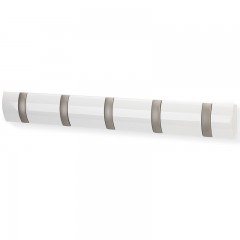 Вешалка настенная горизонтальная «Flip» (5 крючков), белая - Фото 3