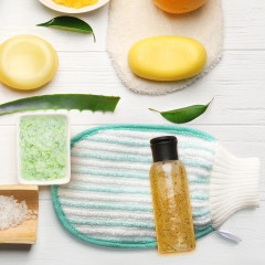 Мочалка-варежка двухсторонняя - Фото 2