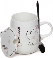 Кружка с крышкой и ложкой - Фото 2