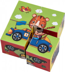 Кубики умные в поддончике «Кто на чем мчится» - Фото 3