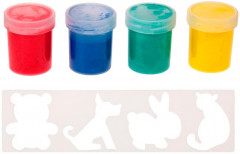 Краски пальчиковые с трафаретом - Фото 1