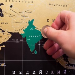 Карта мира «True map», черная - Фото 3