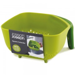 Дуршлаг квадратный с ручкой — подставкой, средний зеленый (ver.2) - Фото 1