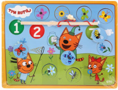 Игрушка деревянная «Три кота. Рыбалка» - Фото 1