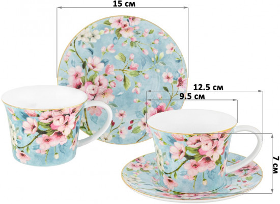 Набор чайный «Яблоневый цвет на голубом»