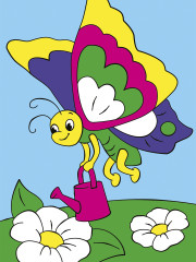 Картина по номерам «Цветы и бабочки» - Фото 1