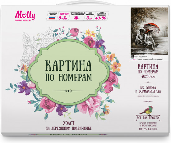 Картина по номерам «Пара под зонтом»