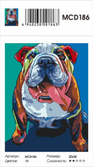 Картина по номерам «Разноцветный бульдог» - Фото 1