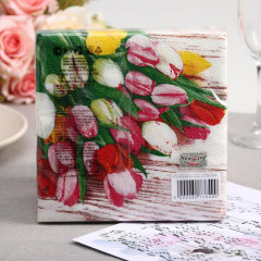 Набор салфеток бумажных «Тюльпаны» - Фото 1