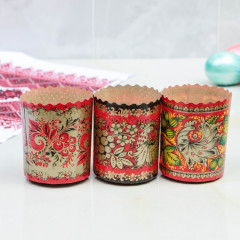 Форма бумажная для маффинов и куличей «Хохлома» - Фото 3