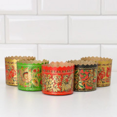 Форма бумажная для маффинов и куличей «Хохлома» - Фото 2