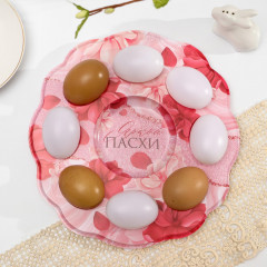 Подставка пасхальная для яиц и кулича «Цветы» - Фото 1
