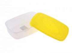 Контейнер с крышкой для СВЧ (1,2 л) прямоугольный, лимон - Фото 1