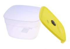 Контейнер с крышкой для СВЧ (2,2 л) квадратный, лимон - Фото 1