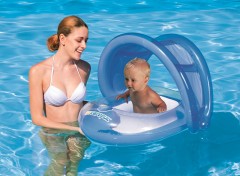 Круг для плавания с сиденьем и тентом (80 х 85 см), цвет в ассортименте - Фото 2