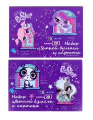 Набор цветной бумаги и картона «Littlest Pet Shop», 20 листов, в ассортименте - Фото 2