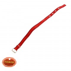 Ошейник из нейлона (48 х 2 см), красный с синей прострочкой - Фото 1