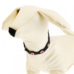 Ошейник однослойный (ширина 1 см) украшенный, цвета в ассортименте - Фото 2